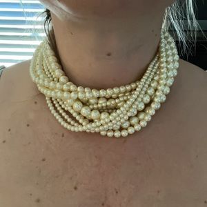 Carolee Vintage Pearl twist choker necklace